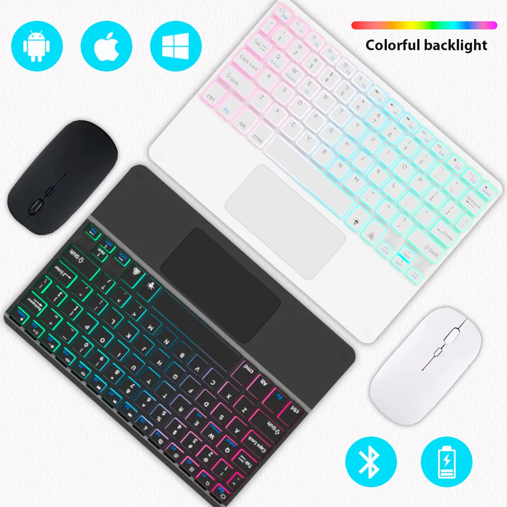 Gaming Keyboard And Mouse Wireless - Bluetooth Keyboard for Tablet Android IOS