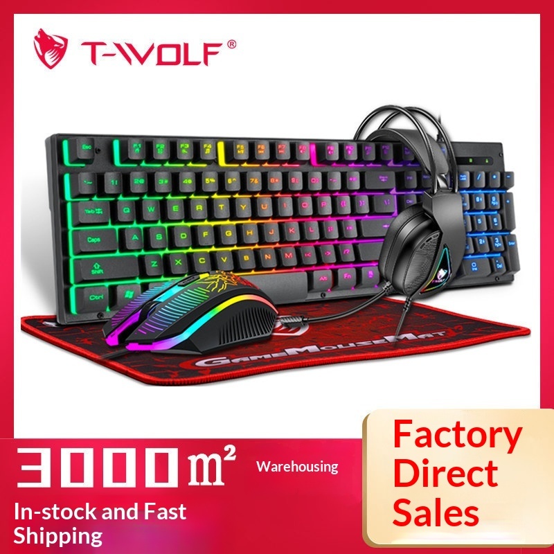 Gaming Keyboard Mouse And Headset Combo - Bestseller T-Wolf Tf400 4 In 1