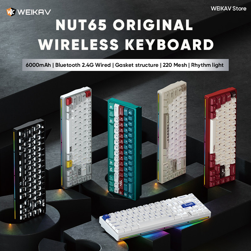 Gaming Keyboard Bundle - WEIKAV NUT65 Wireless Gaming Aluminium Mechanical