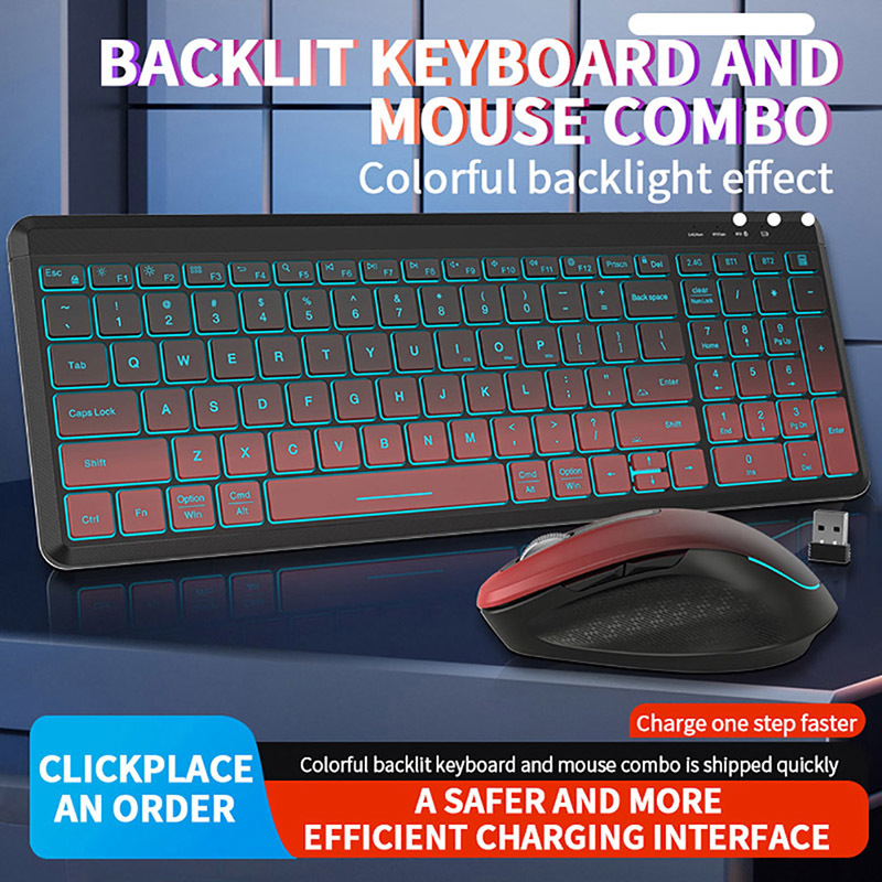 RGB Backlit Silent Wireless Ke - Gaming Keyboard Bundle avis et prix