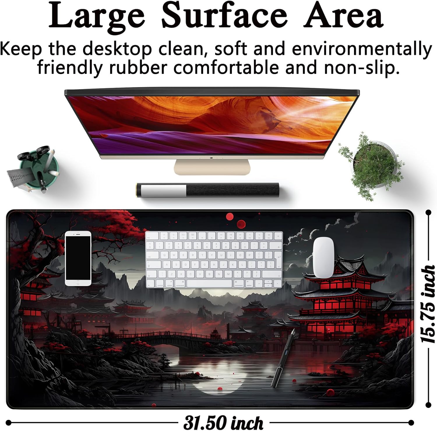 Japanese Desk Mat Riverside Fu - Gaming Keyboard And Mouse avis et prix