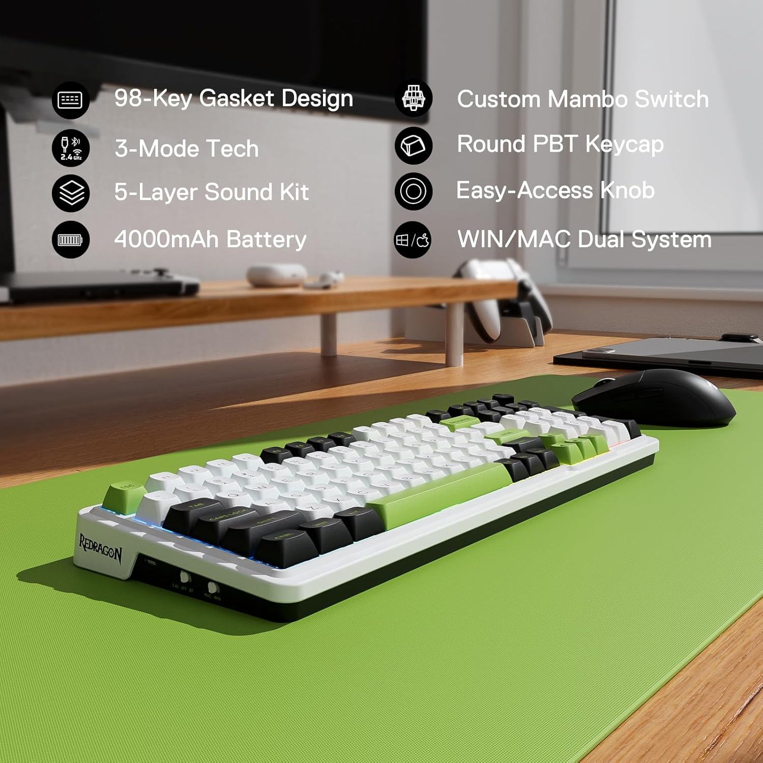 Redragon K686 PRO 98 Keys Wire - Gaming Keyboard No Noise avis et prix