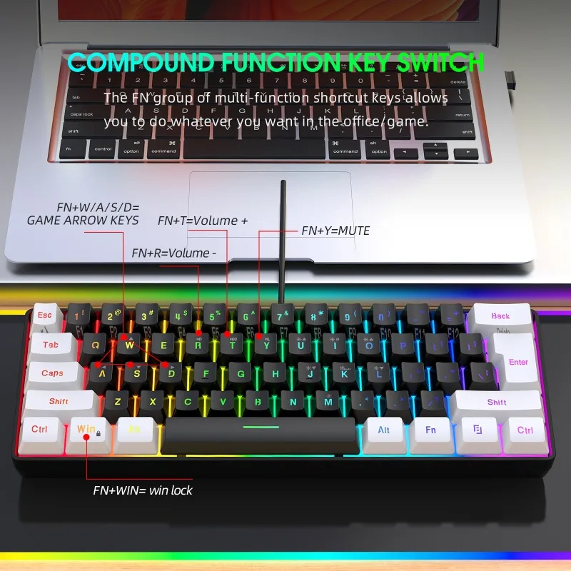 Keyboard and mouse 60% compute - Gaming Keyboard Bundle avis et prix