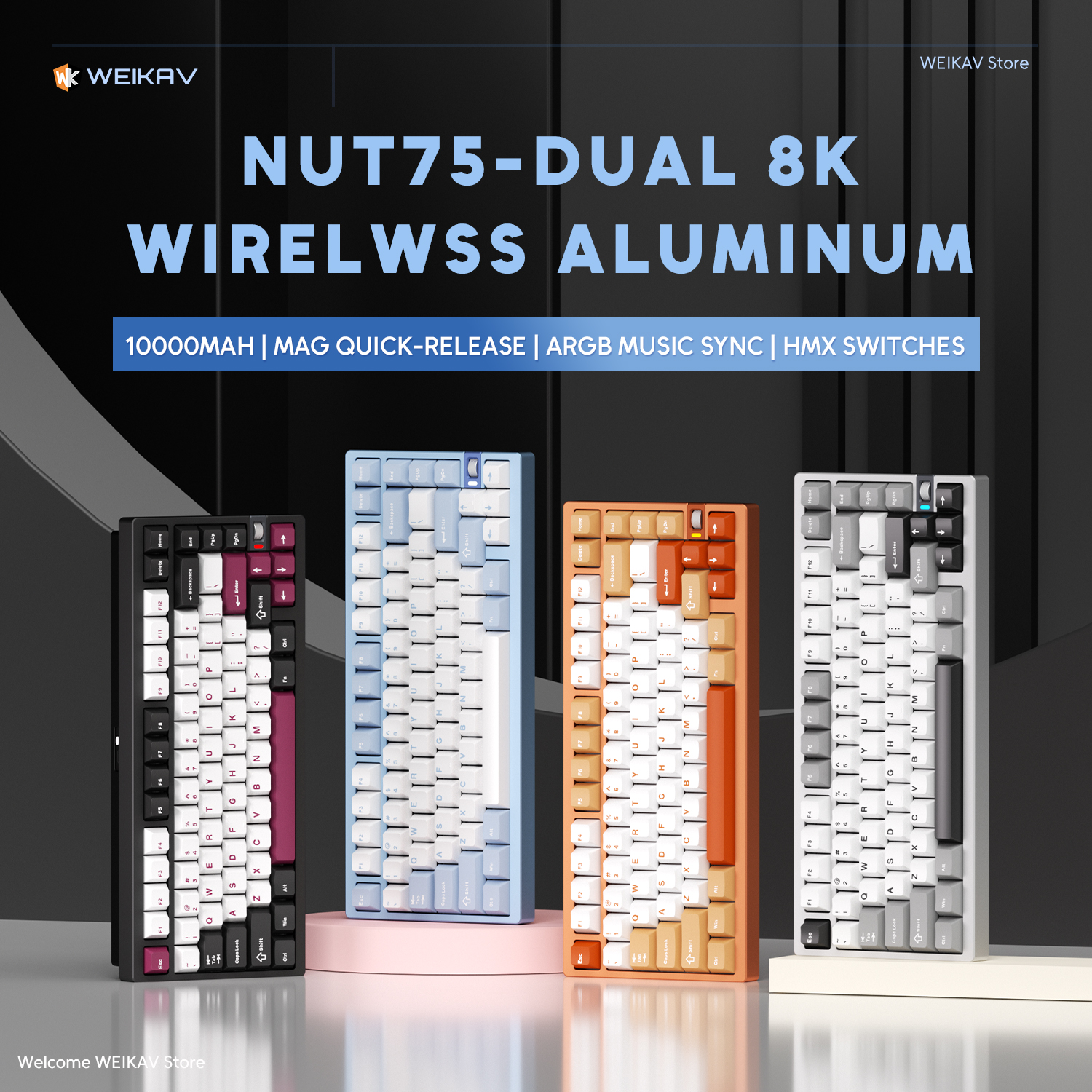 WEIKAV NUT75 220 Grit Aluminum - Gaming Keyboard Bundle avis et prix