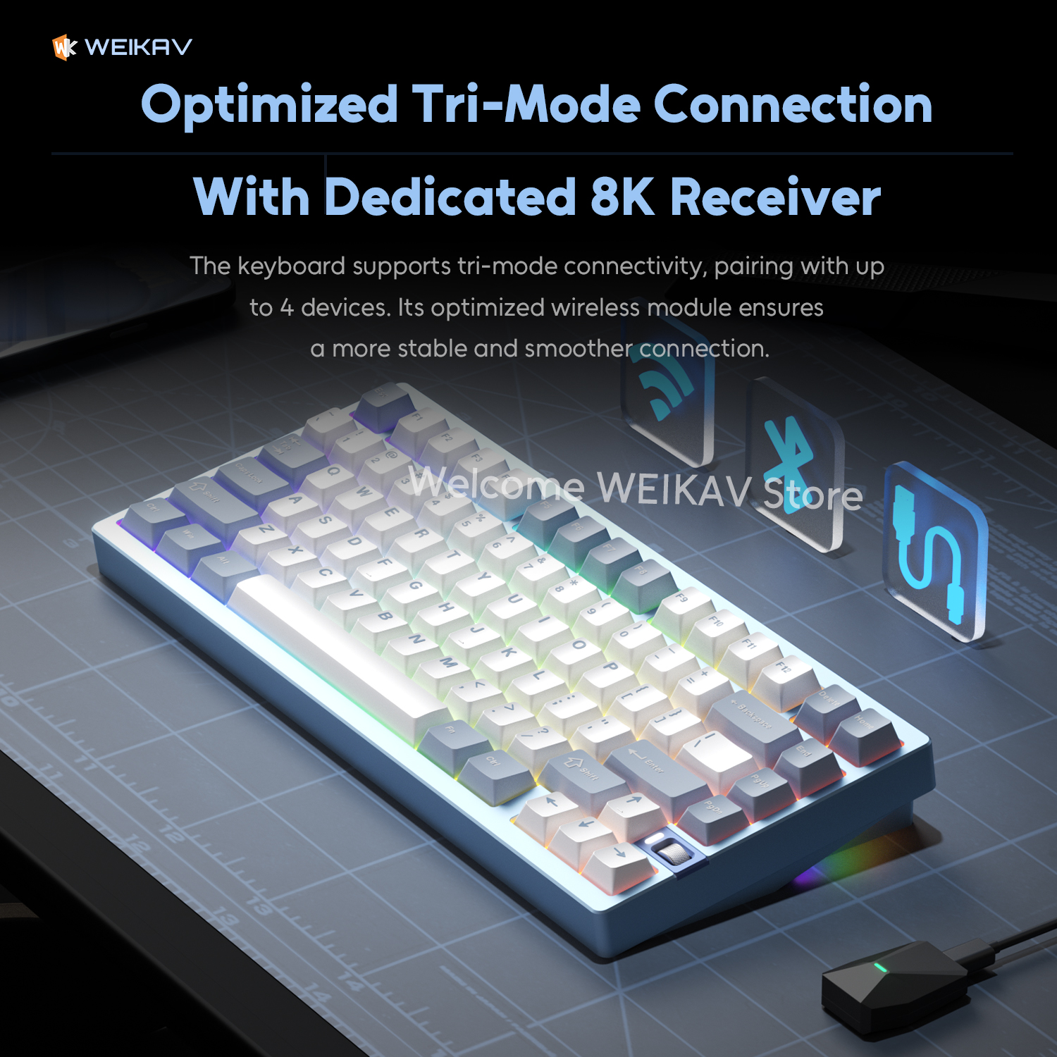 WEIKAV NUT75 220 Grit Aluminum - Gaming Keyboard Bundle avis et prix