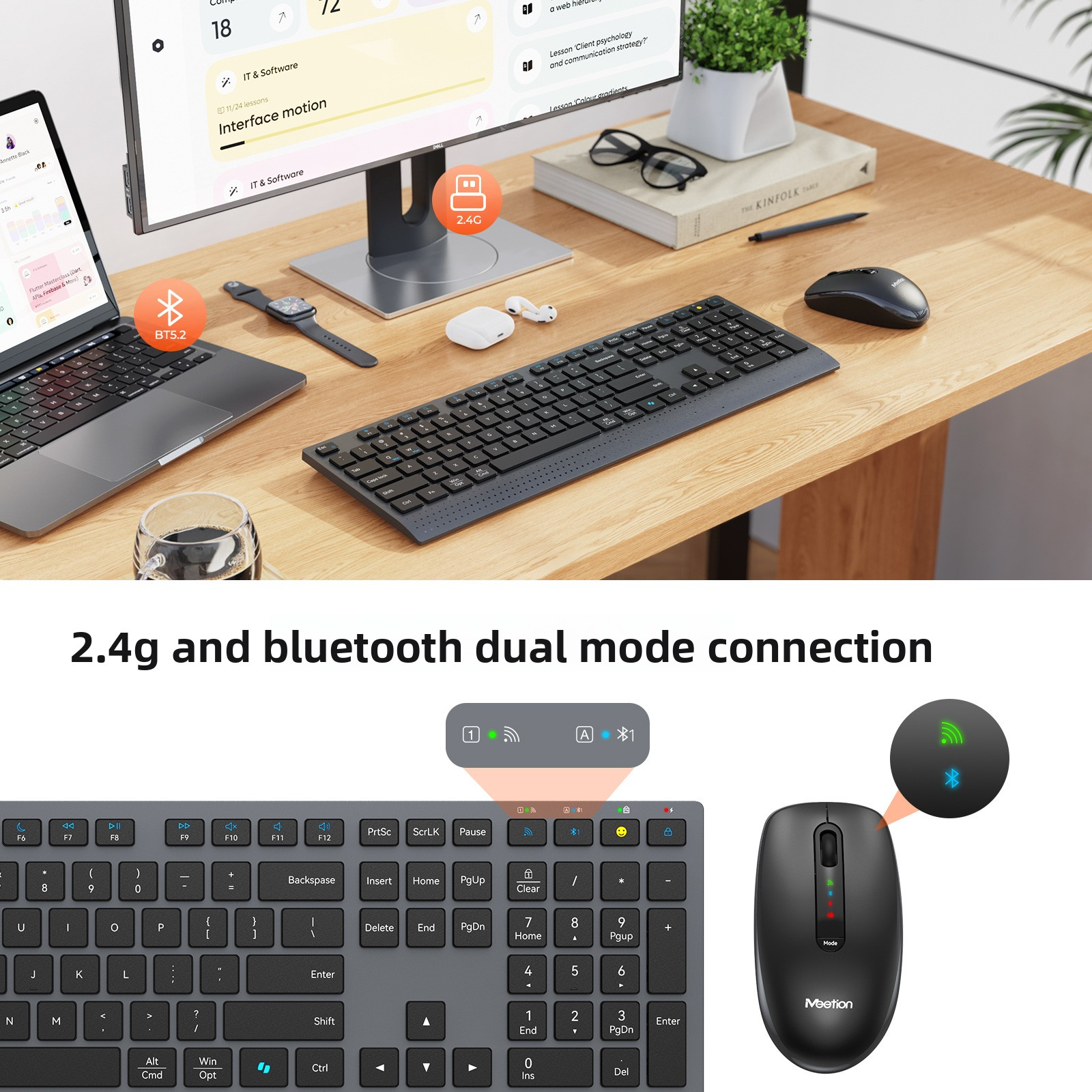 Dual-mode 2.4G Wireless Keyboa - Gaming Keyboard Mouse And Headset Combo avis et prix