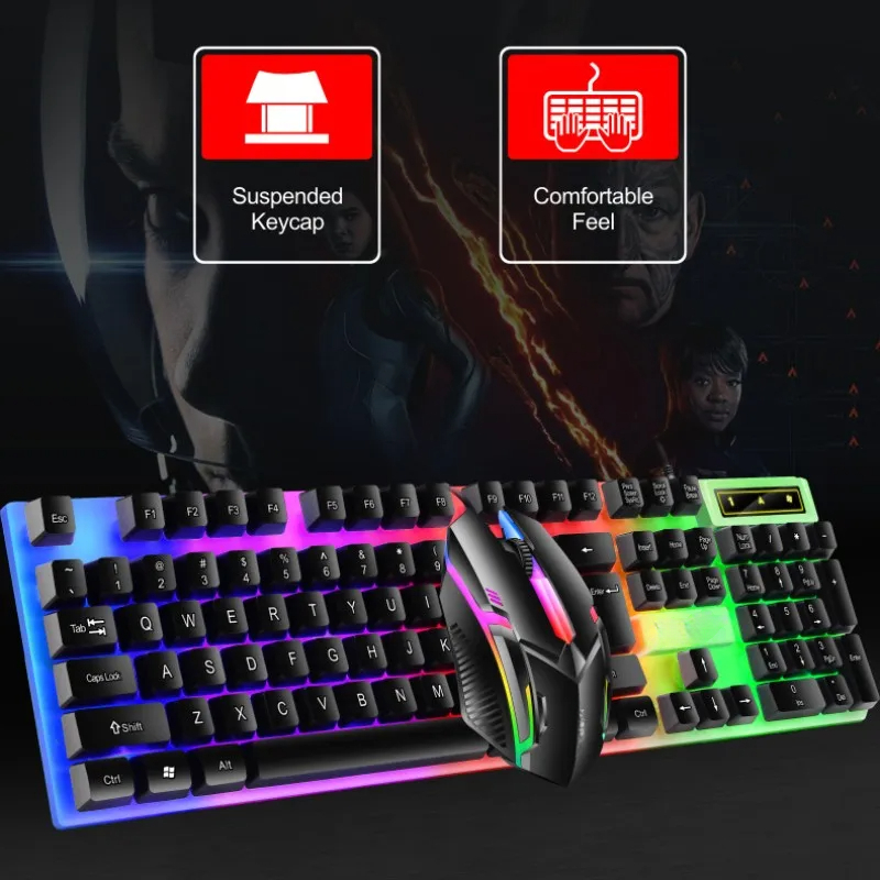 Colorful LED Backlit USB Keybo - Gaming Keyboard Mouse And Headset Combo avis et prix