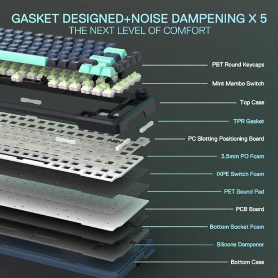 Gaming keyboard with gasket mo - Gaming Keyboard No Noise avis et prix