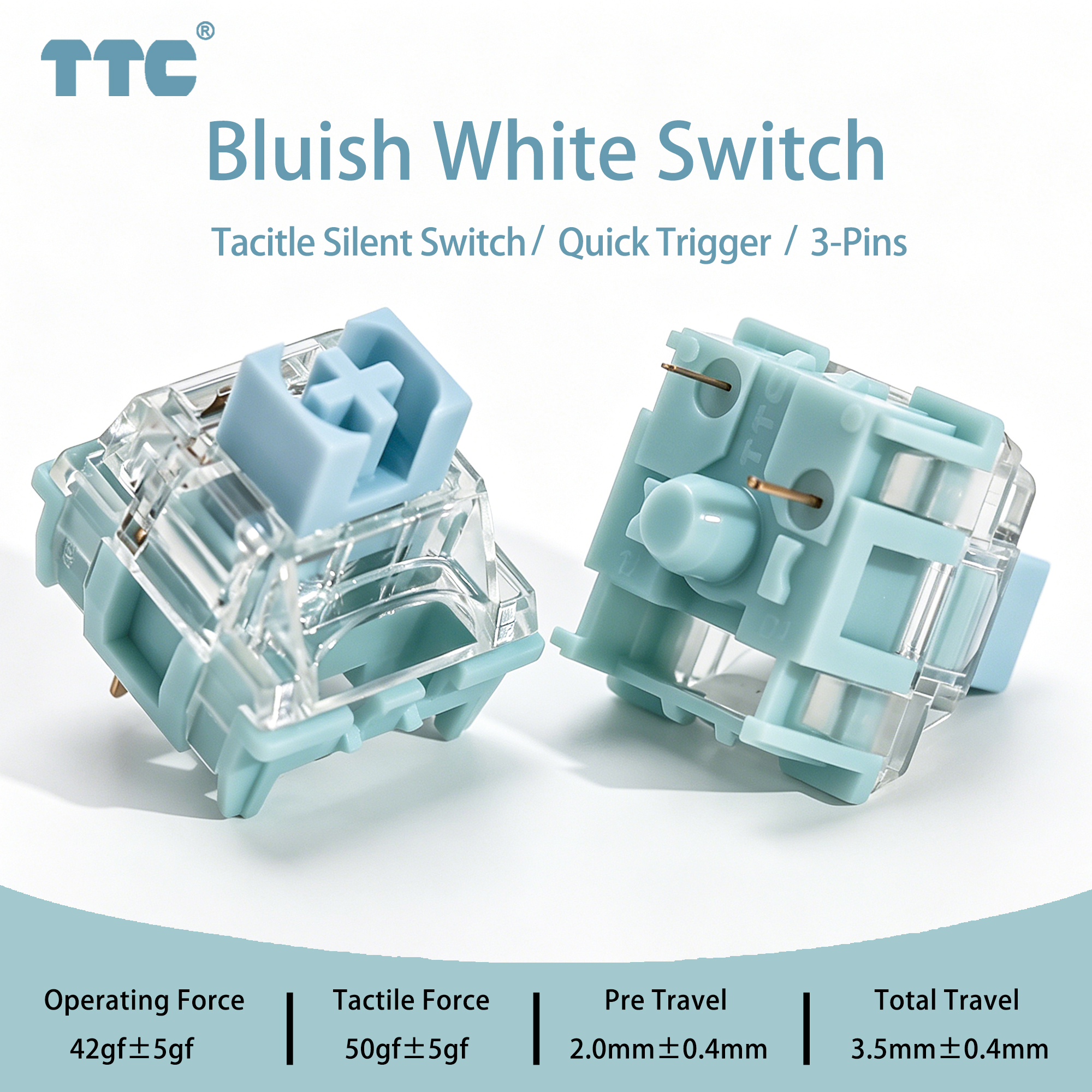 TTC Bluish White Silent Switch - Gaming Keyboard No Rgb avis et prix