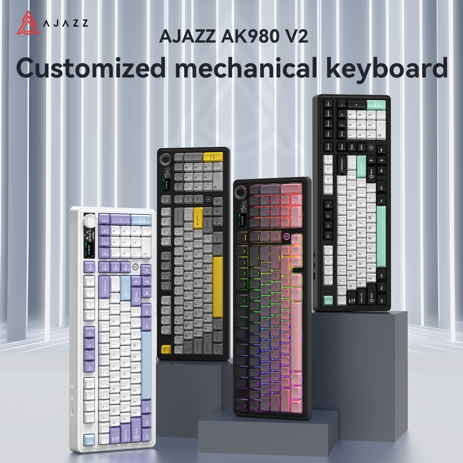 AJAZZ AK980 V2 Three-mode Wire - Gaming Keyboard No Noise avis et prix