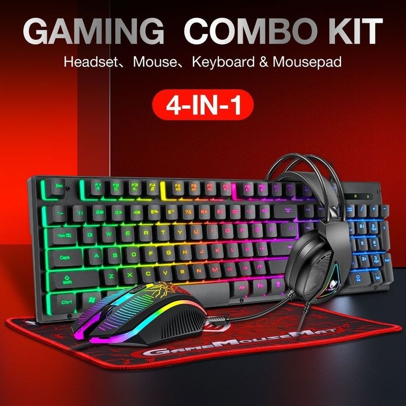 Bestseller T-Wolf Tf400 4 In 1 - Gaming Keyboard Mouse And Headset Combo avis et prix