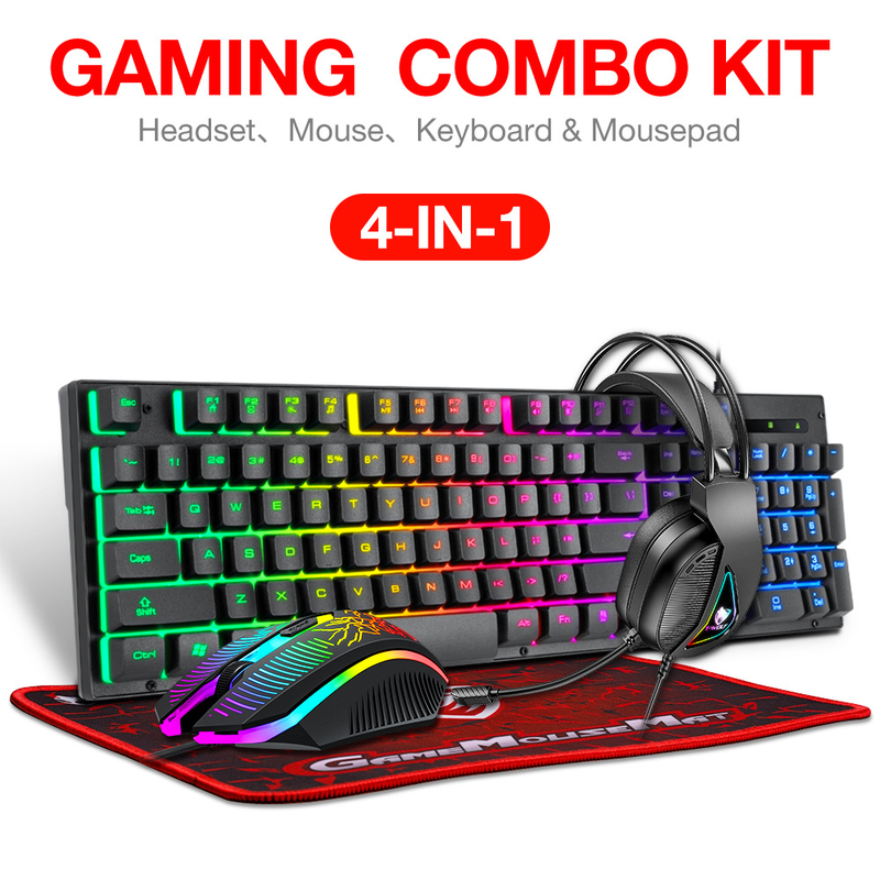 Bestseller T-Wolf Tf400 4 In 1 - Gaming Keyboard Mouse And Headset Combo avis et prix
