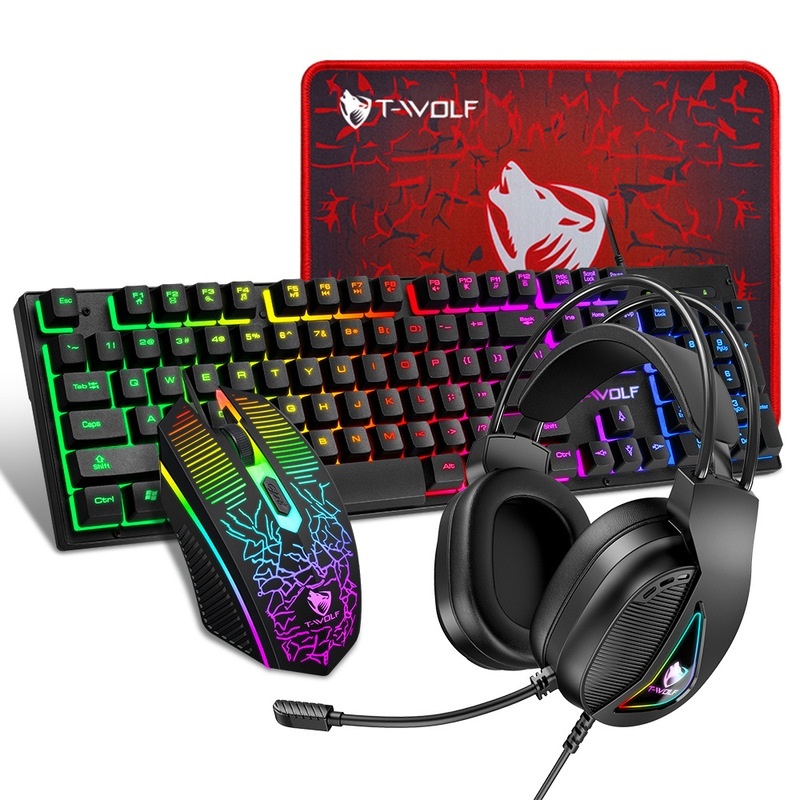 Bestseller T-Wolf Tf400 4 In 1 - Gaming Keyboard Mouse And Headset Combo avis et prix