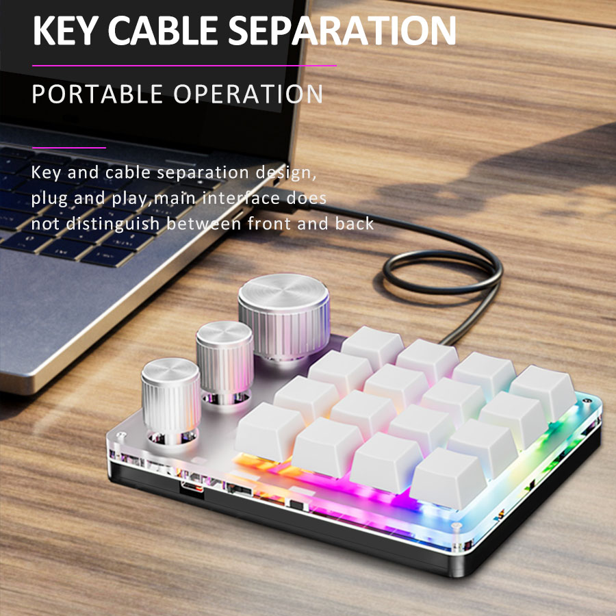 16 Keys 3 Knob Macro Custom Mi - Gaming Keyboard Half avis et prix