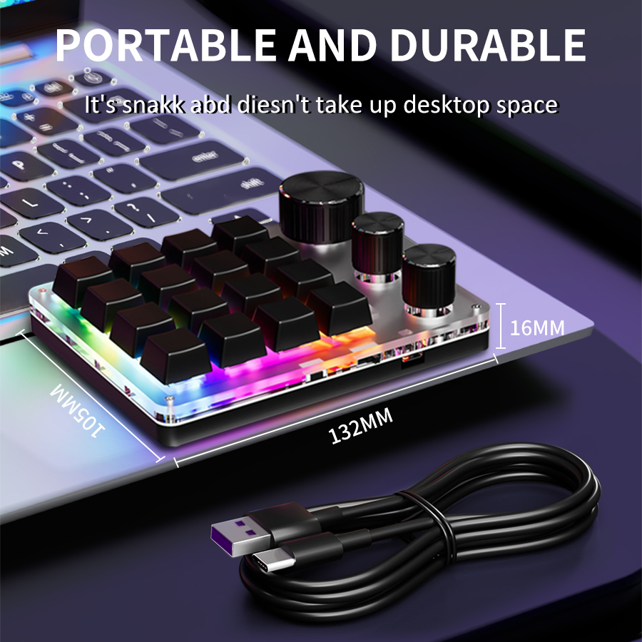 16 Keys 3 Knob Macro Custom Mi - Gaming Keyboard Half avis et prix