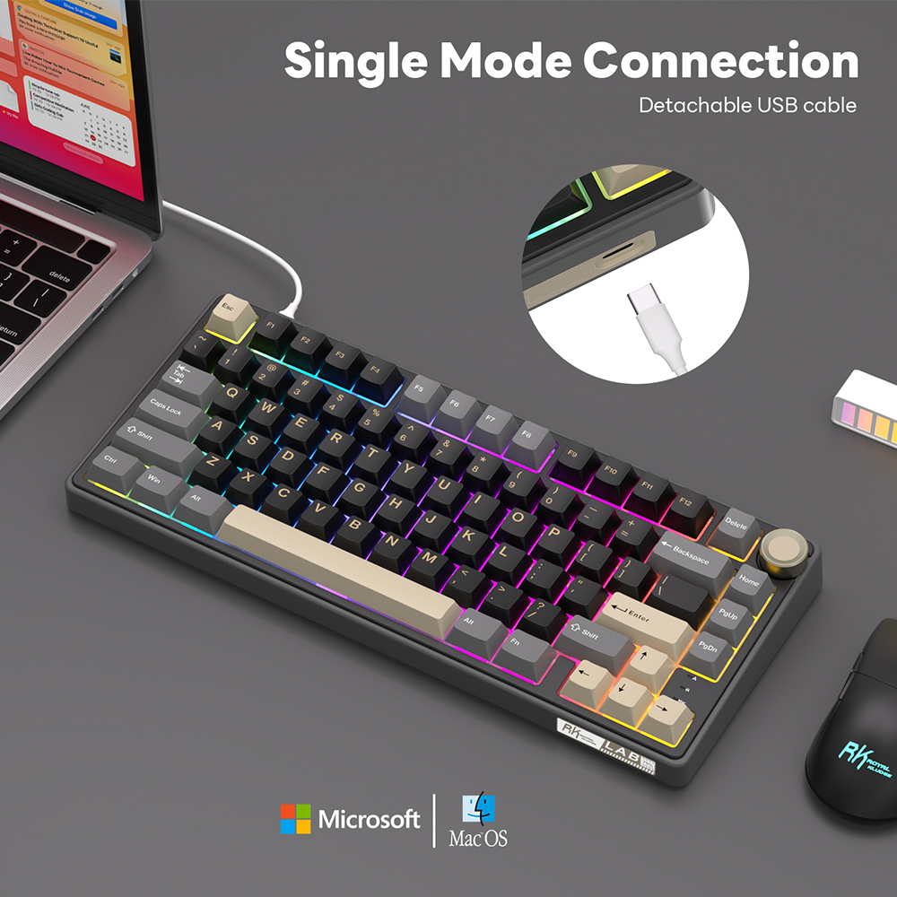 Royal Kludge RK R75 Wired Gami - Gaming Keyboard Bundle avis et prix