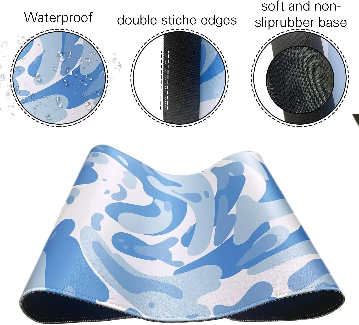 Light Blue Camo Swirl Pattern  - Gaming Keyboard Blue avis et prix