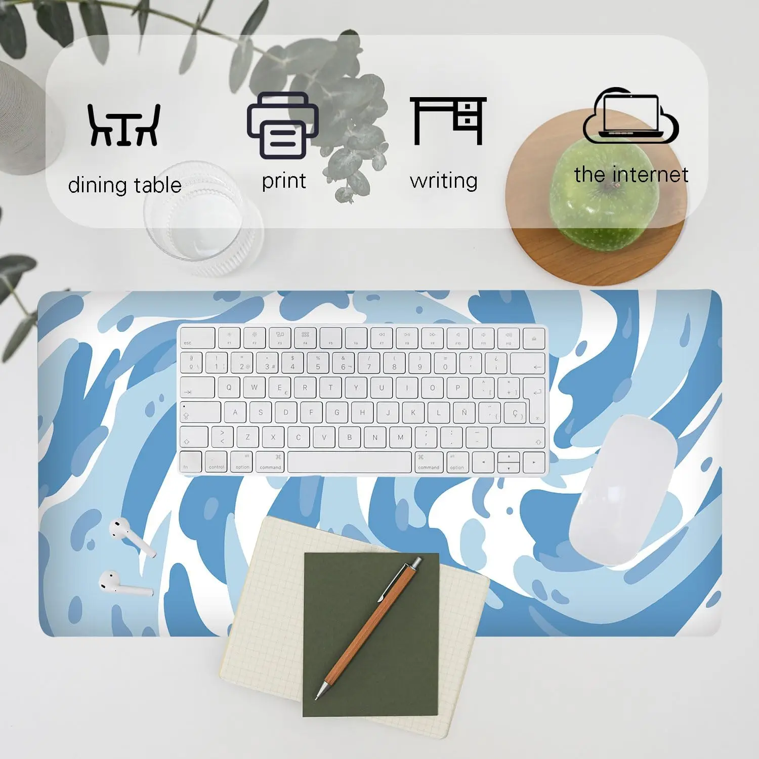 Light Blue Camo Swirl Pattern  - Gaming Keyboard Blue avis et prix