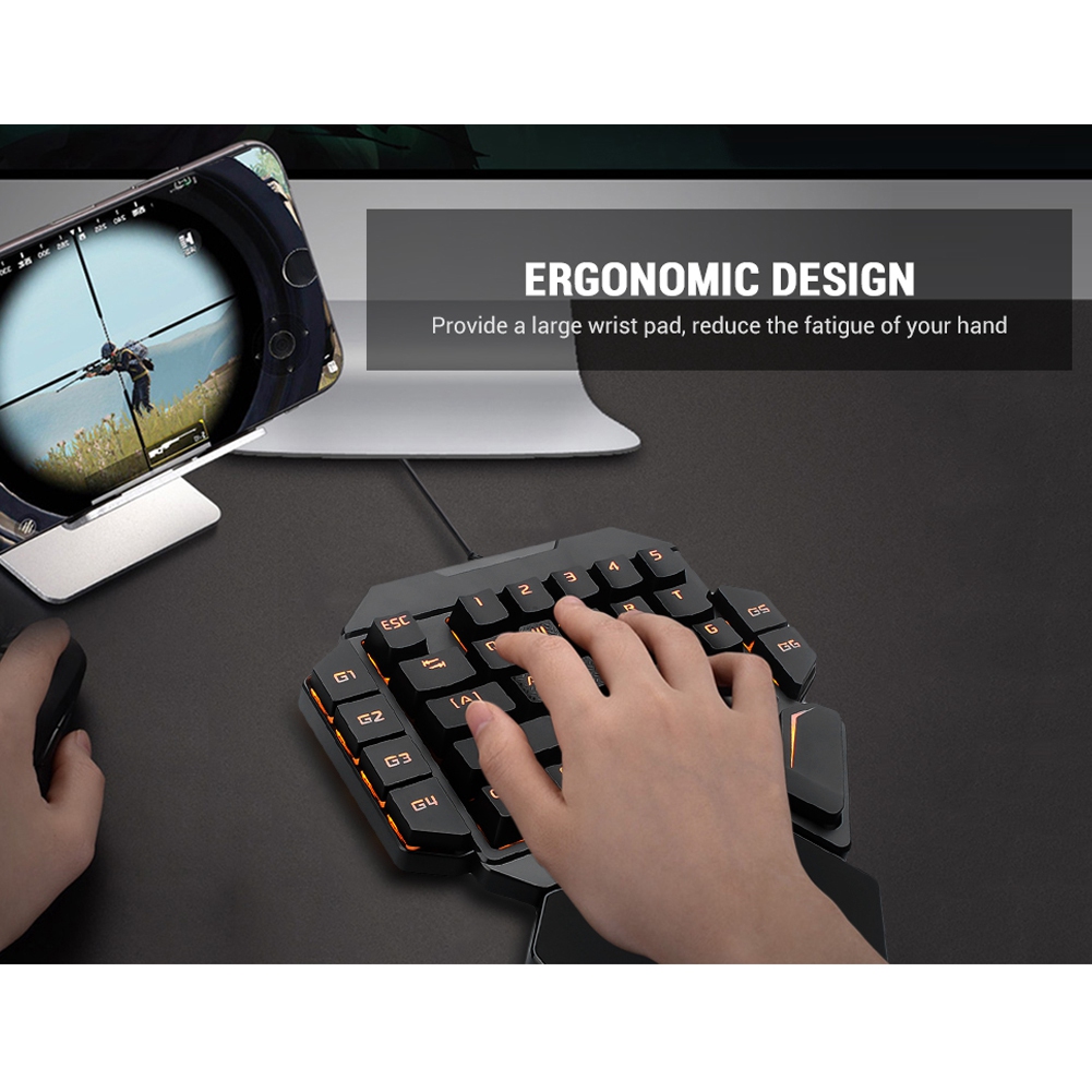 Blacklight Keyboard Onehanded  - Gaming Keyboard Half avis et prix