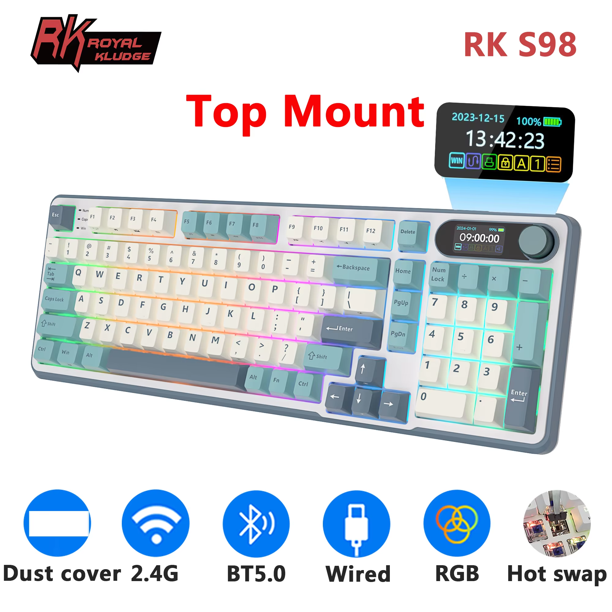 RK ROYAL KLUDGE S98 Mechanical - Gaming Keyboard Bundle avis et prix