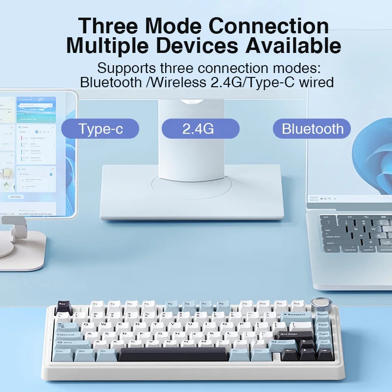 AULA F75 2.4G Wireless/Bluetoo - Gaming Keyboard Blue avis et prix