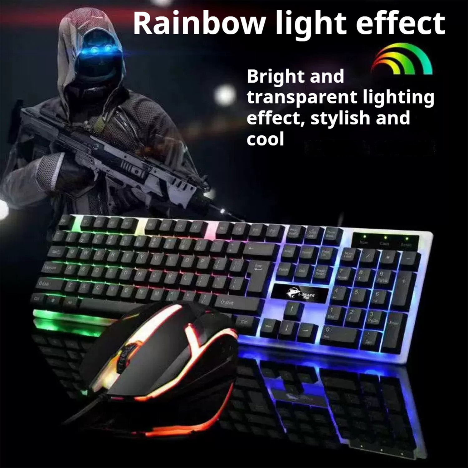 Stylish Backlight Wired Keyboa - Gaming Keyboard Bundle avis et prix