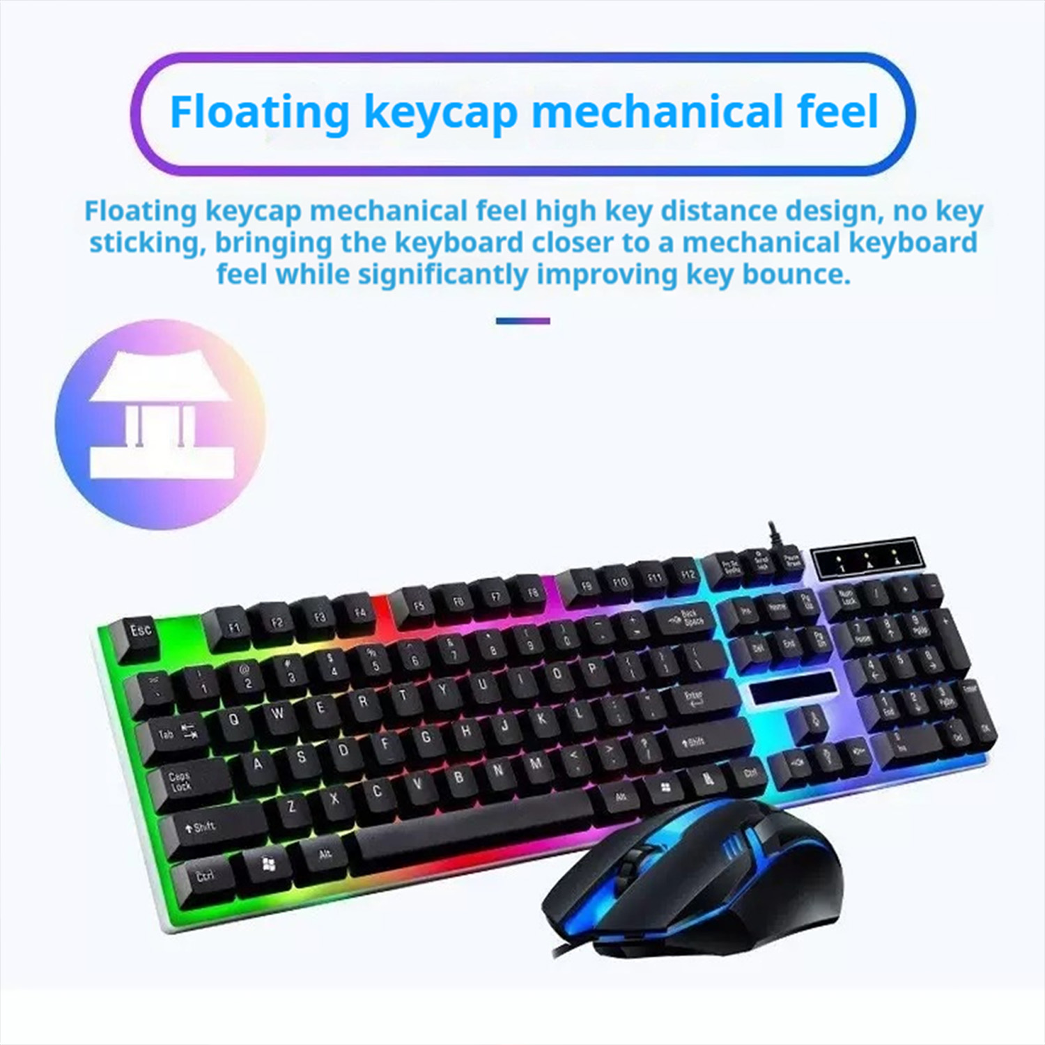 Stylish Backlight Wired Keyboa - Gaming Keyboard Bundle avis et prix