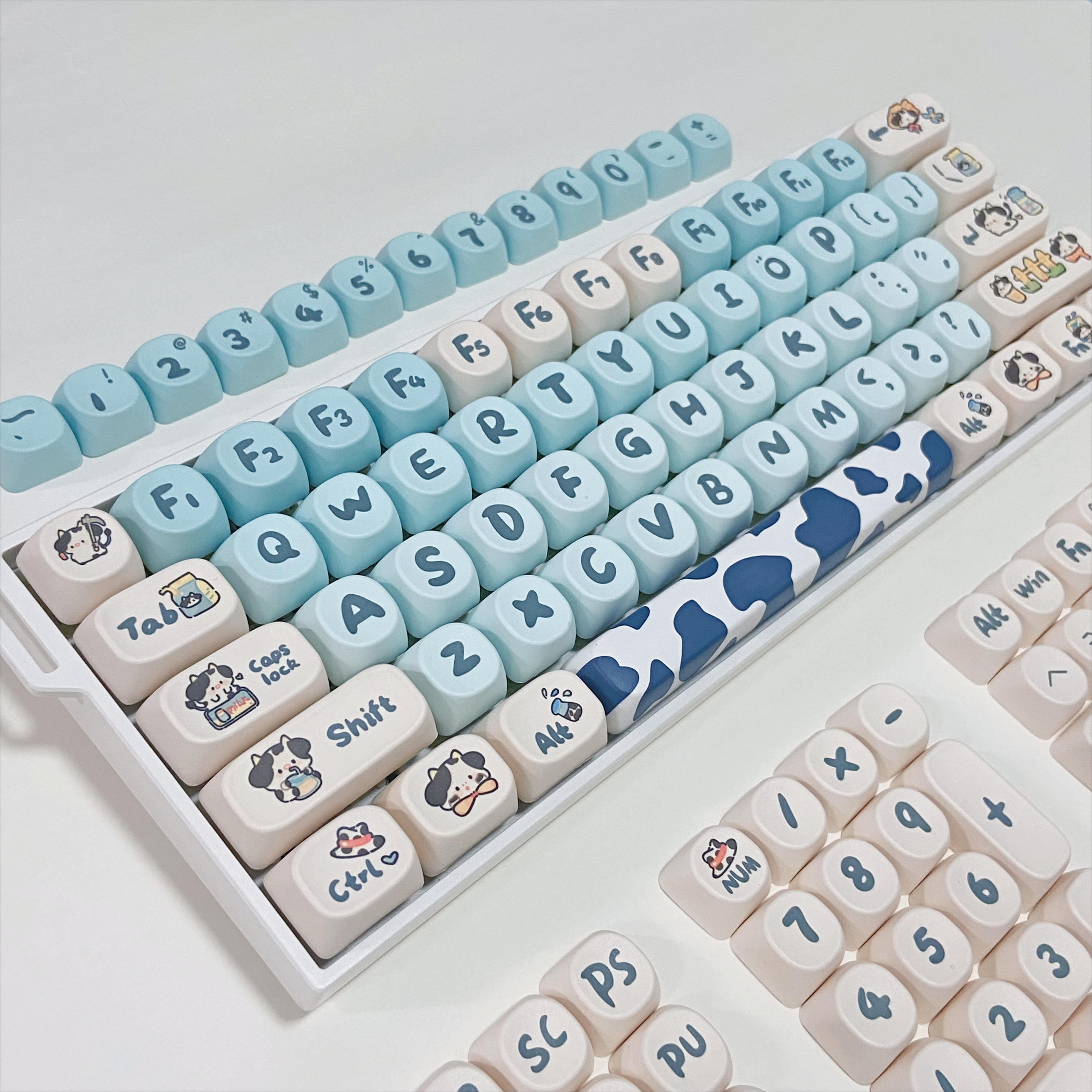 Blue Cow Keycaps for Mechanica - Gaming Keyboard Blue avis et prix