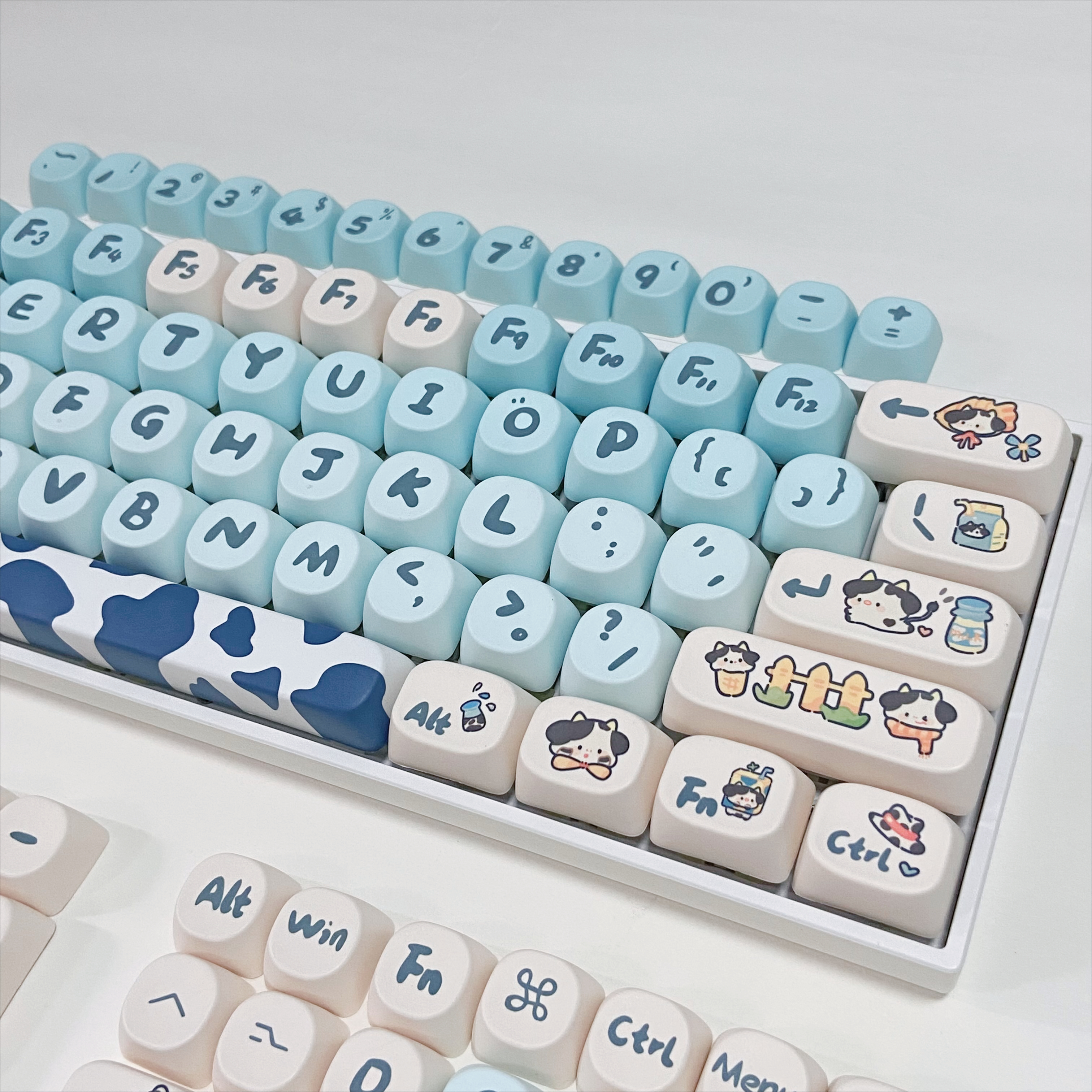 Blue Cow Keycaps for Mechanica - Gaming Keyboard Blue avis et prix