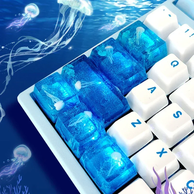 Custom Blue Ocean Jellyfish Ke - Gaming Keyboard Blue avis et prix