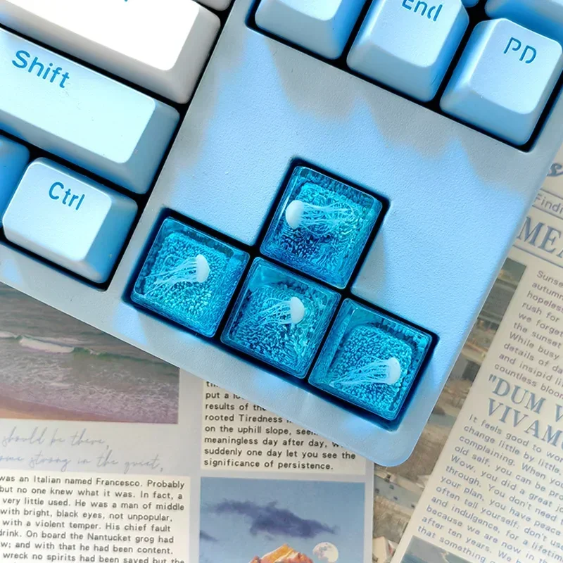 Custom Blue Ocean Jellyfish Ke - Gaming Keyboard Blue avis et prix