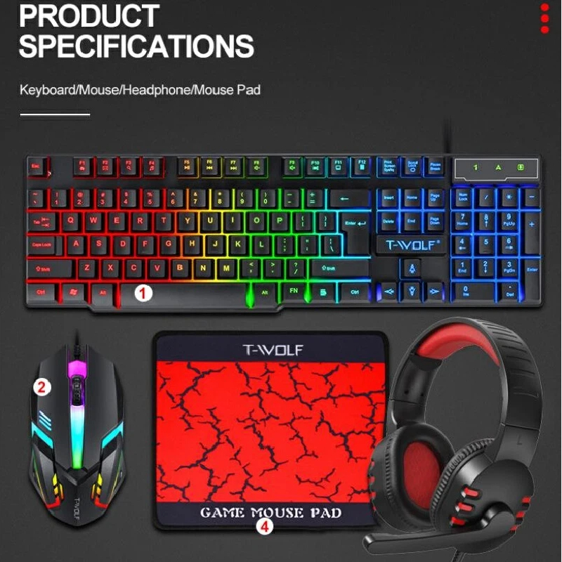 Spanish Russian Keyboard Layou - Gaming Keyboard Mouse And Headset Combo avis et prix