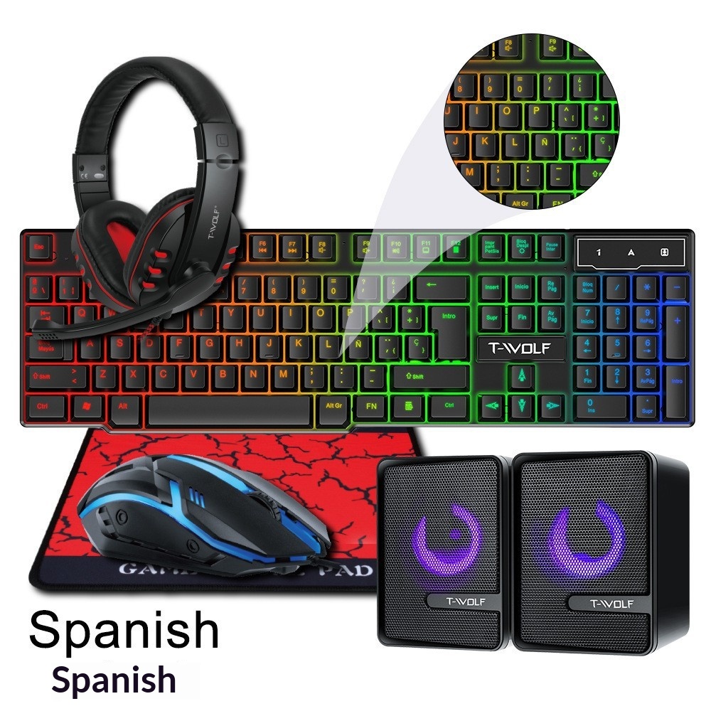 Spanish Russian Keyboard Layou - Gaming Keyboard Mouse And Headset Combo avis et prix