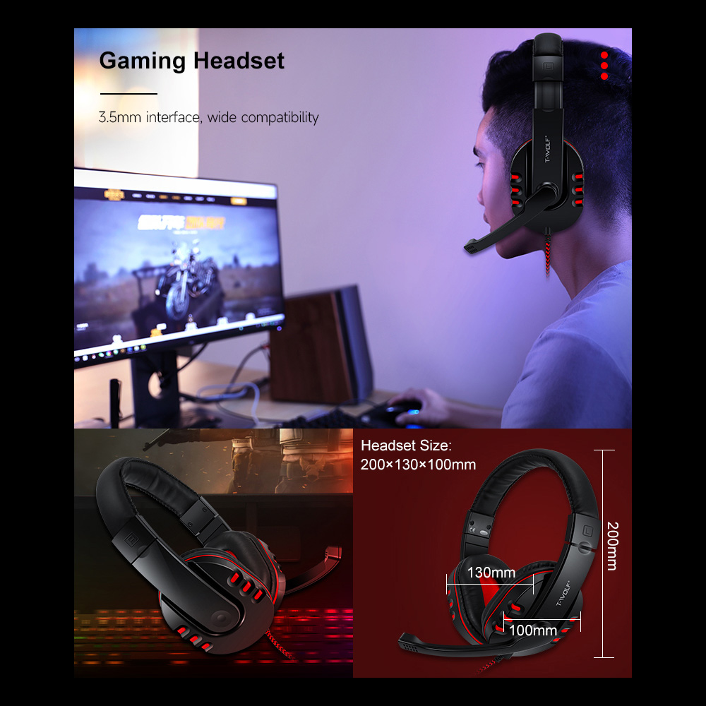 T-WOLF TF800 Four-piece Gaming - Gaming Keyboard Mouse And Headset Combo avis et prix