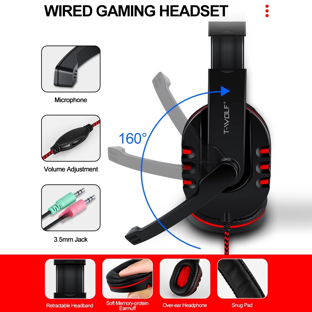 T-WOLF TF800 Four-piece Gaming - Gaming Keyboard Mouse And Headset Combo avis et prix
