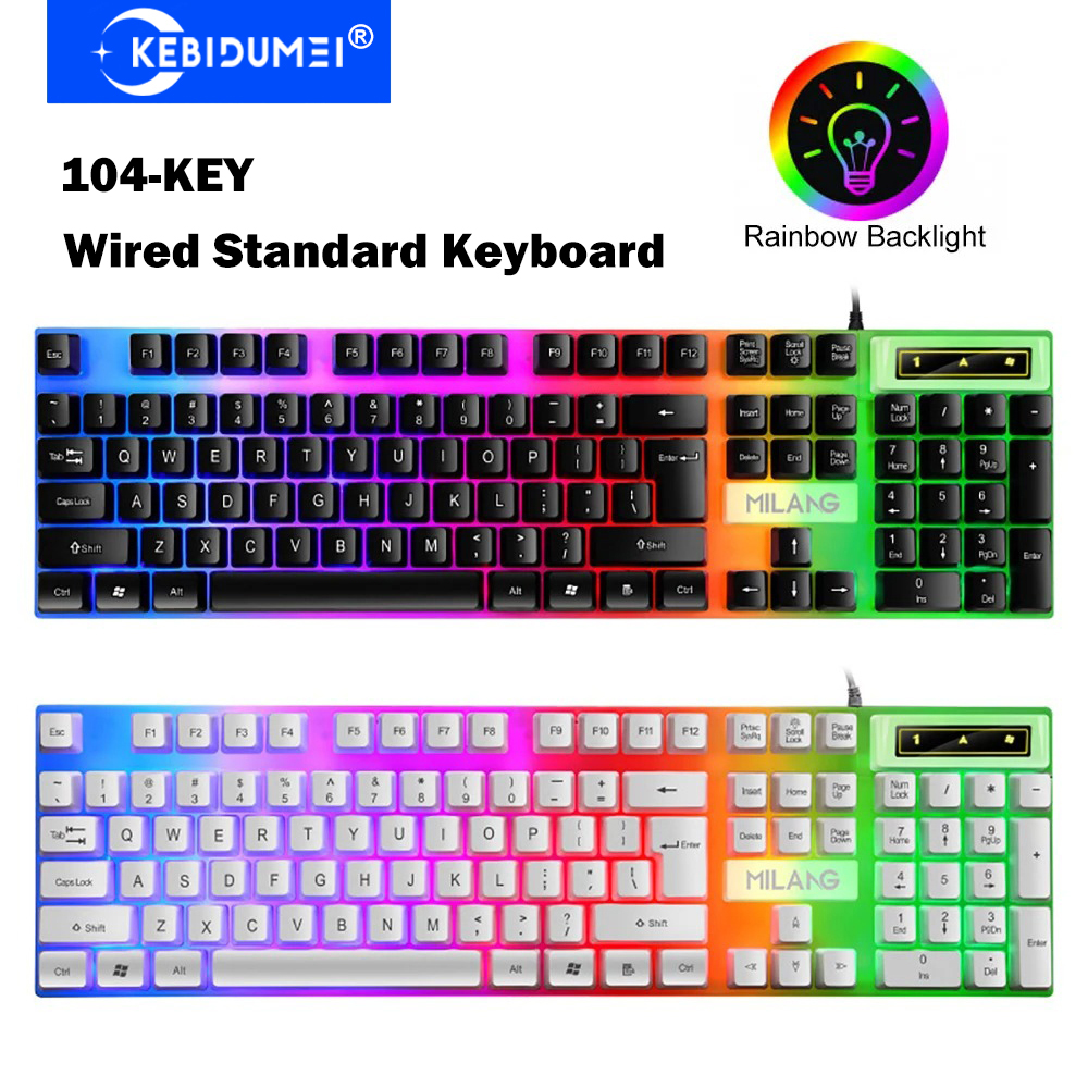KEBIDUMEI USB Wired Keyboard R - Gaming Keyboard Half avis et prix