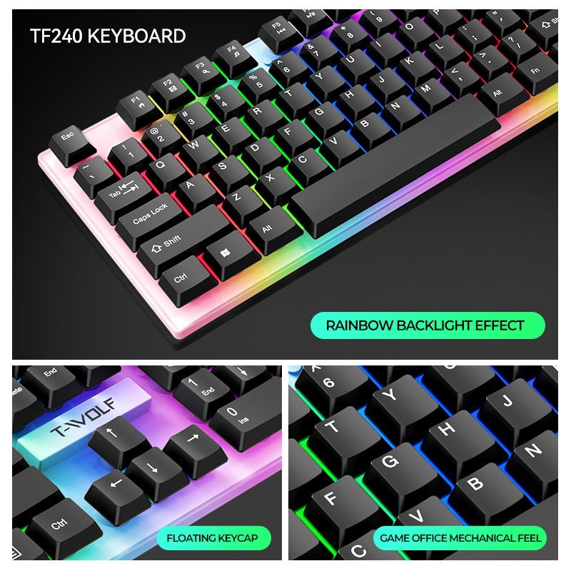 T-Wolf Tf240 4 In 1 Spanish Ga - Gaming Keyboard Mouse And Headset Combo avis et prix