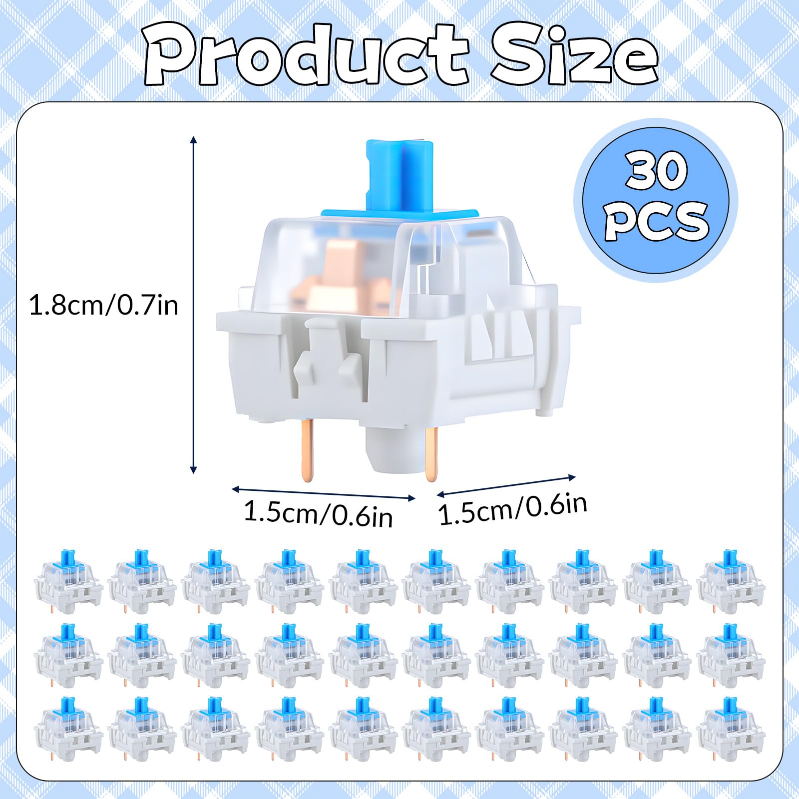 30 PCS Mechanical Keyboard Swi - Gaming Keyboard Blue avis et prix