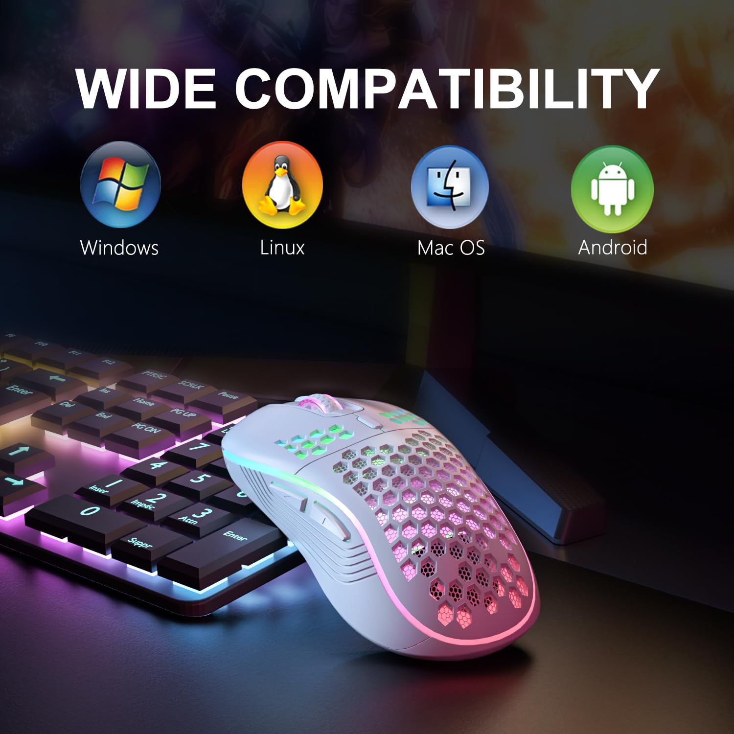 2.4G Wireless Mouse with RGB B - Gaming Keyboard Mouse And Headset Combo avis et prix