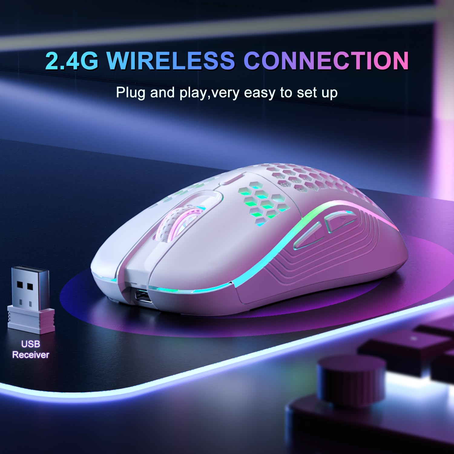 2.4G Wireless Mouse with RGB B - Gaming Keyboard Mouse And Headset Combo avis et prix