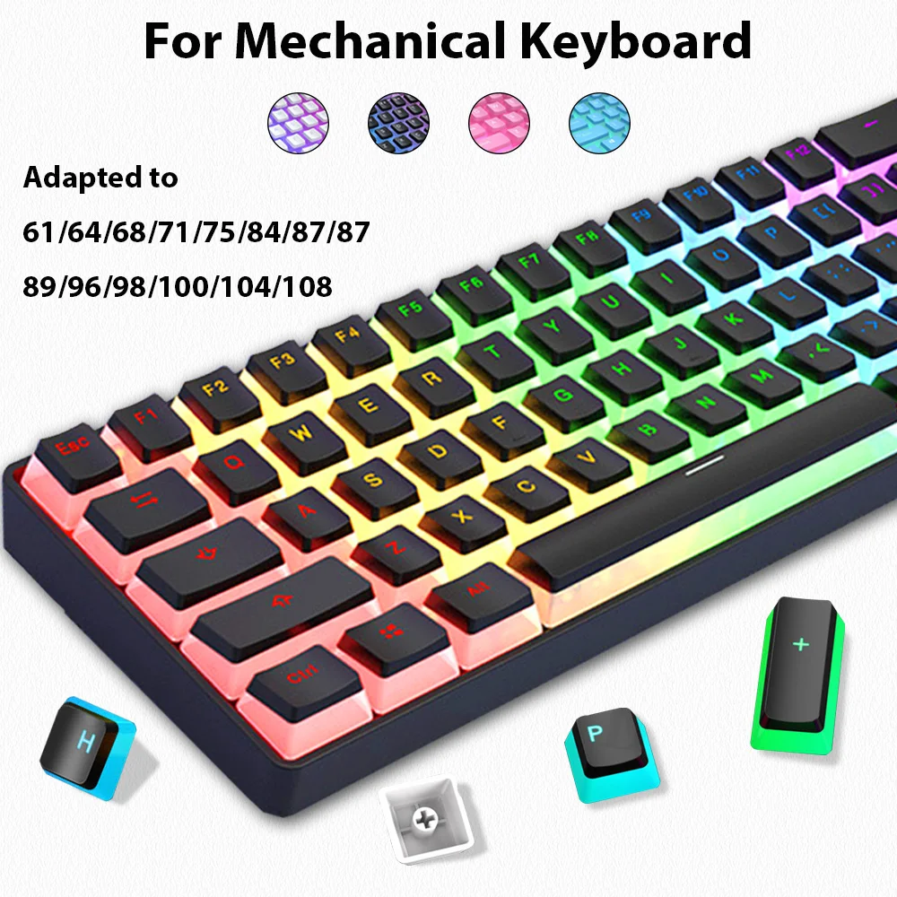 129 Keys Pudding Keycaps PBT D - Gaming Keyboard No Rgb avis et prix