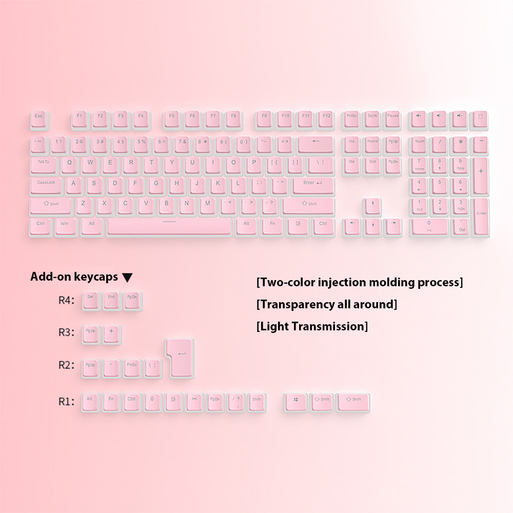 129 Keys Pudding Keycaps PBT D - Gaming Keyboard No Rgb avis et prix