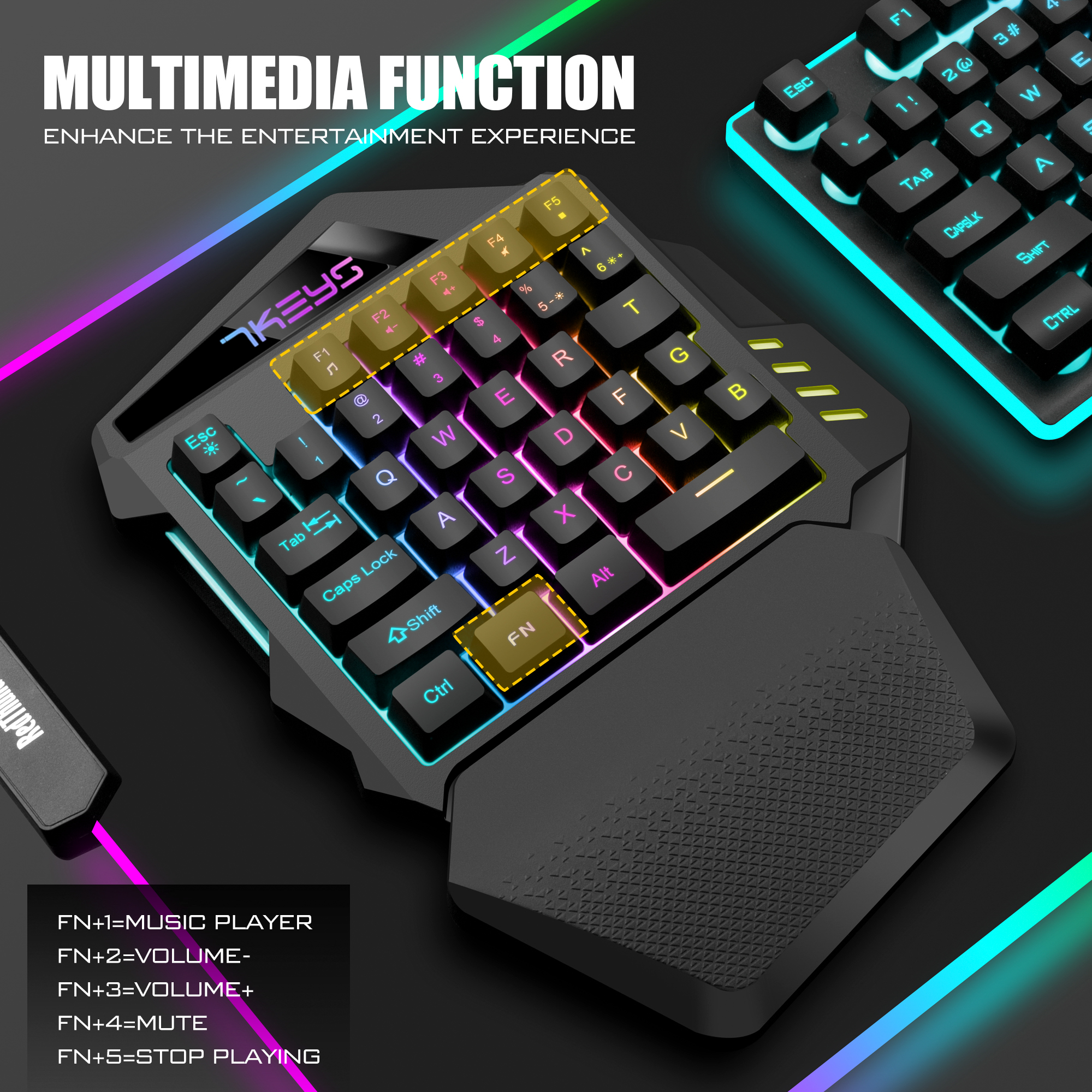 One-handed gaming keyboard 2.4 - Gaming Keyboard Half avis et prix