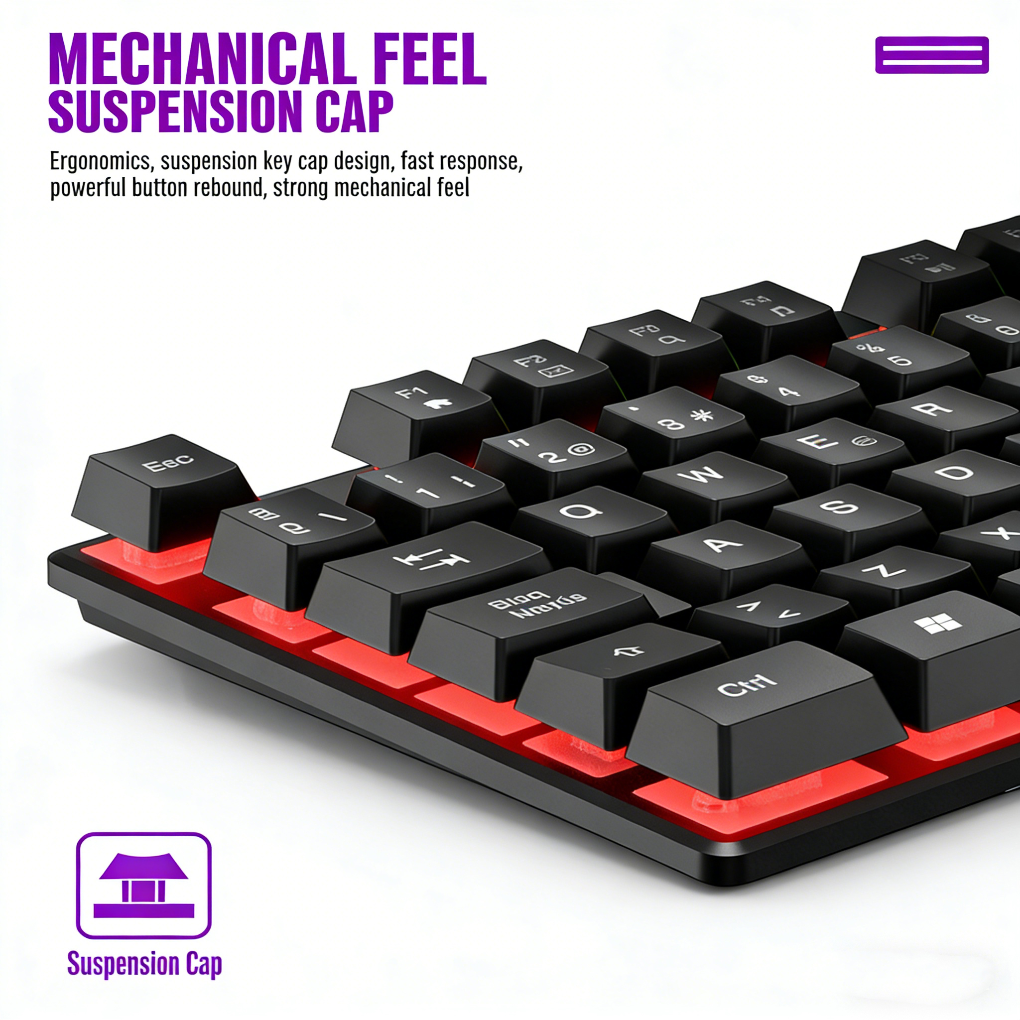 Mechanical feel Gaming Keyboar - Gaming Keyboard Half avis et prix