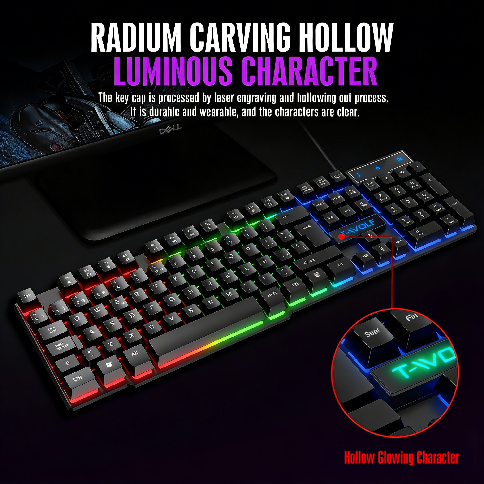 Mechanical feel Gaming Keyboar - Gaming Keyboard Half avis et prix