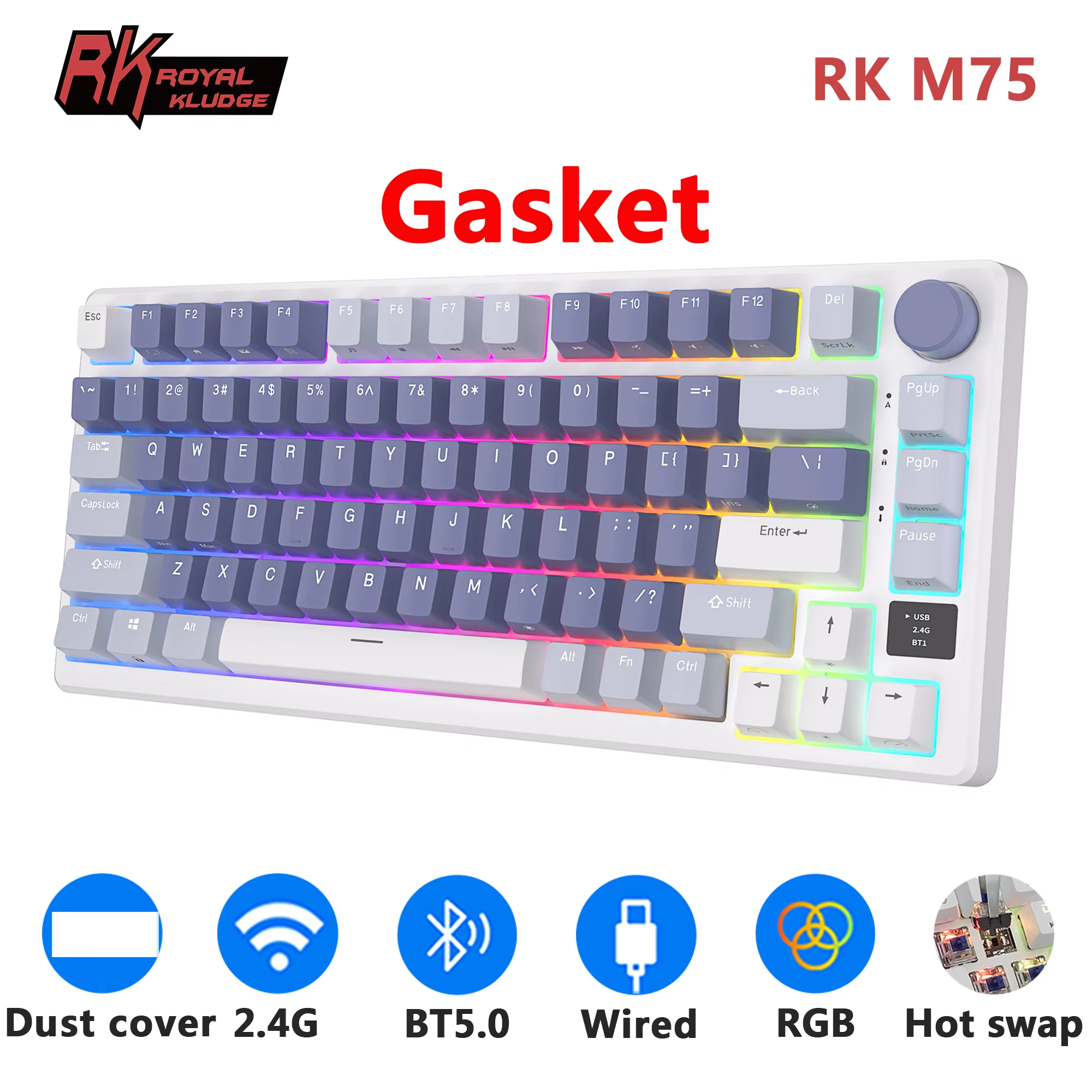 RK ROYAL KLUDGE M75 2.4G Wirel - Gaming Keyboard Bundle avis et prix