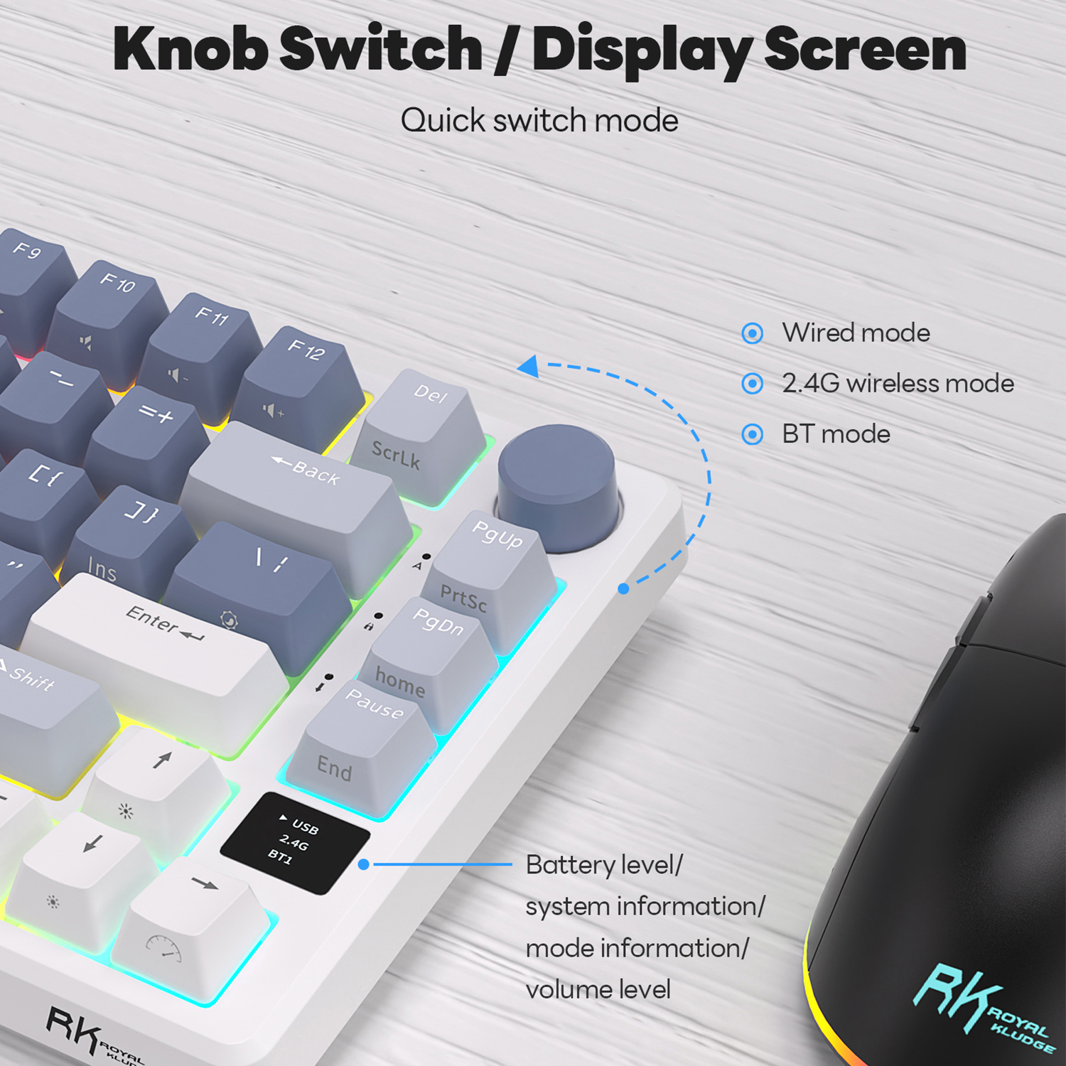 RK ROYAL KLUDGE M75 2.4G Wirel - Gaming Keyboard Bundle avis et prix