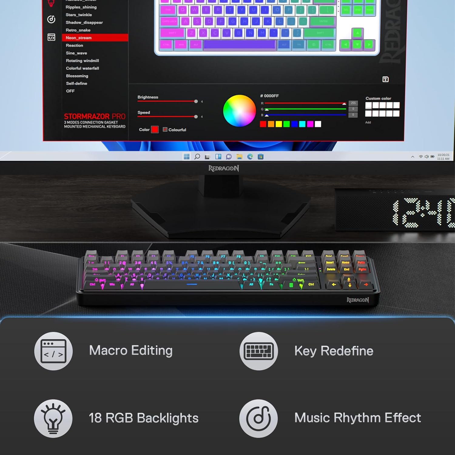 Redragon K707 PRO GB 80% Gaske - Gaming Keyboard No Noise avis et prix
