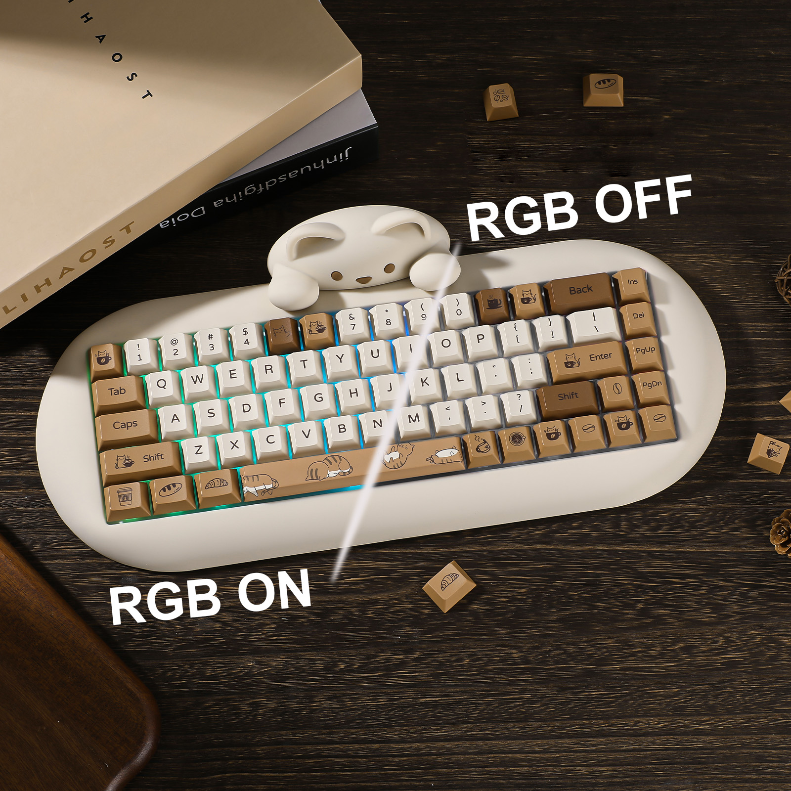 YUNZII Coffee Cat PBT Keycaps, - Gaming Keyboard Bundle avis et prix