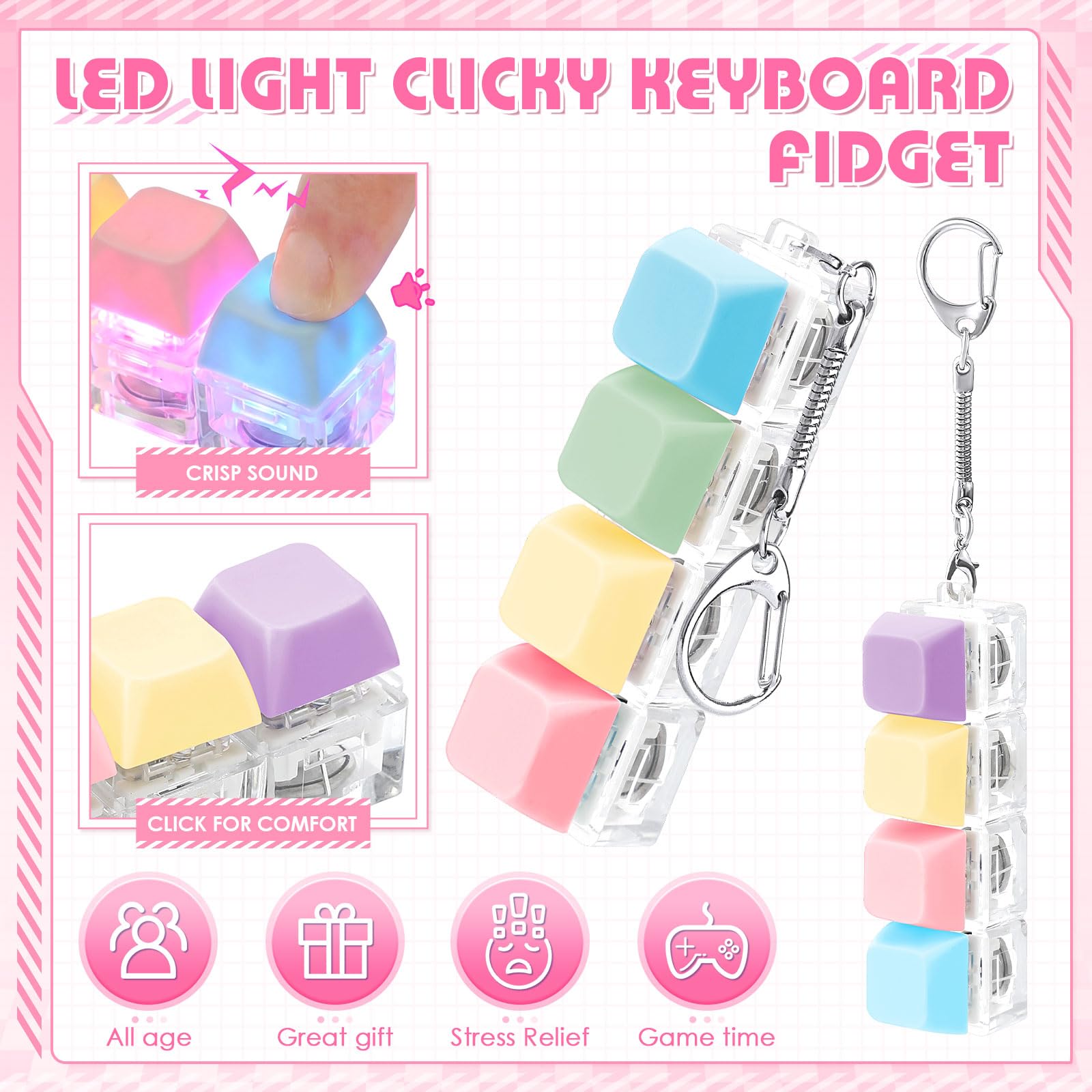 LED Light Up Fidget Keychain,  - Mechanical Switch Tester avis et prix